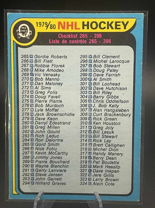 1979-80 O-Pee-Chee marked Checklist Wayne Gretzky Rookie Year #131
