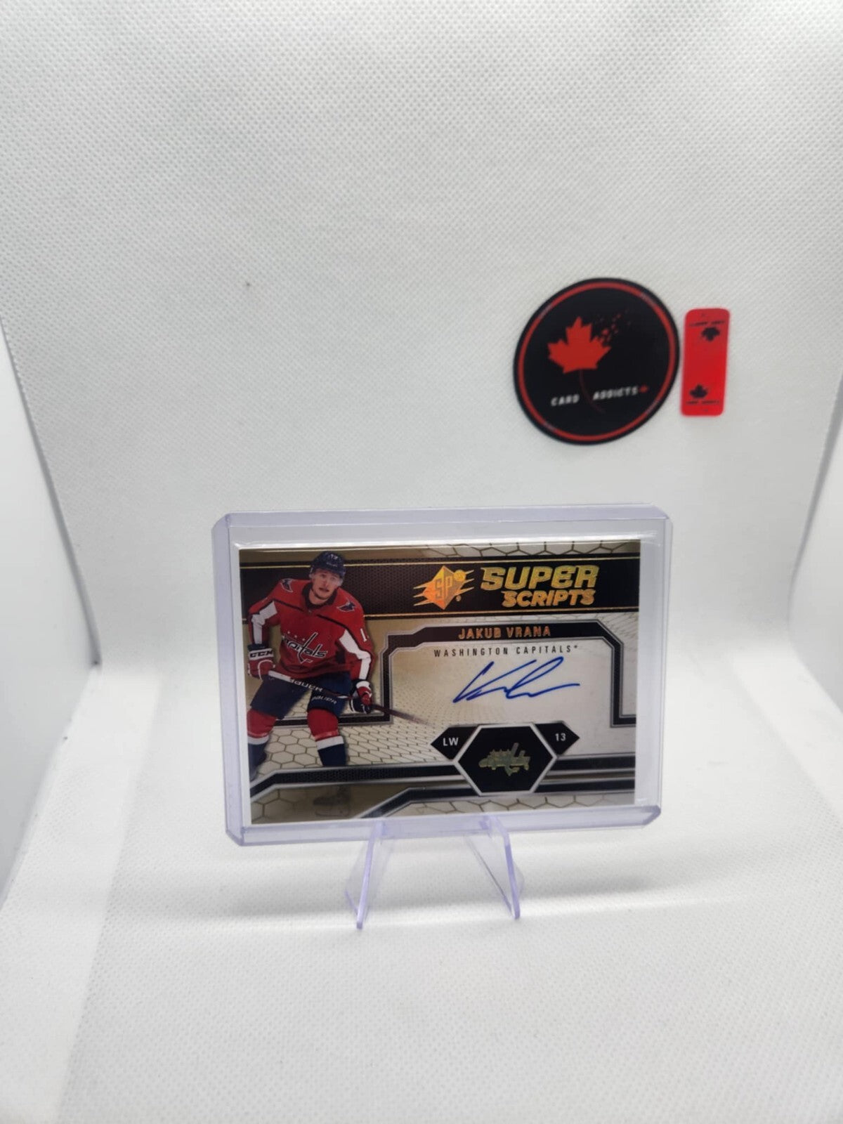 2018-19 UD SPX Super Scripts Jakub Vrana #SS-VR blues Capitals Auto card