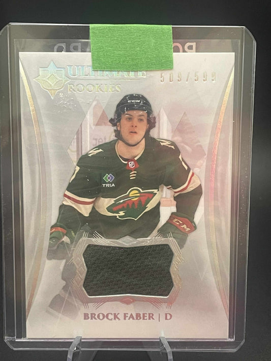 2023/24 Upper Deck Ultimate Collection Rookies Jersey Brock Faber #/599 Minnesot