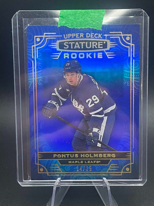 2022-23 Upper Deck Stature Pontus Holmberg Blue Parallel Rookie Card /35 Leafs
