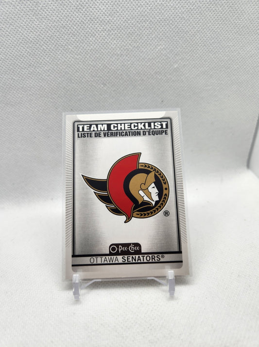 2021-22 O-Pee-Chee (Upper Deck OPC) Team Checklist Ottawa Senators #571O