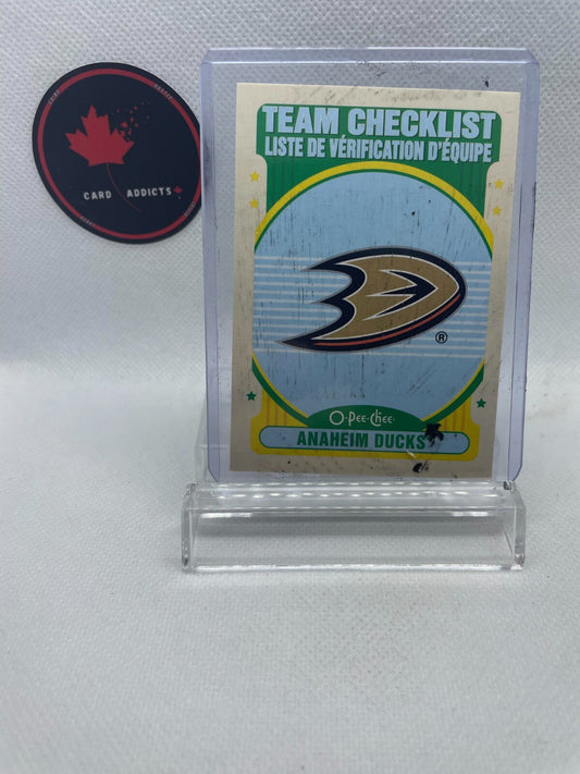 2021-22 OPC O-Pee-Chee Retro Team Checklists #551 Anaheim Ducks - Anaheim Ducks