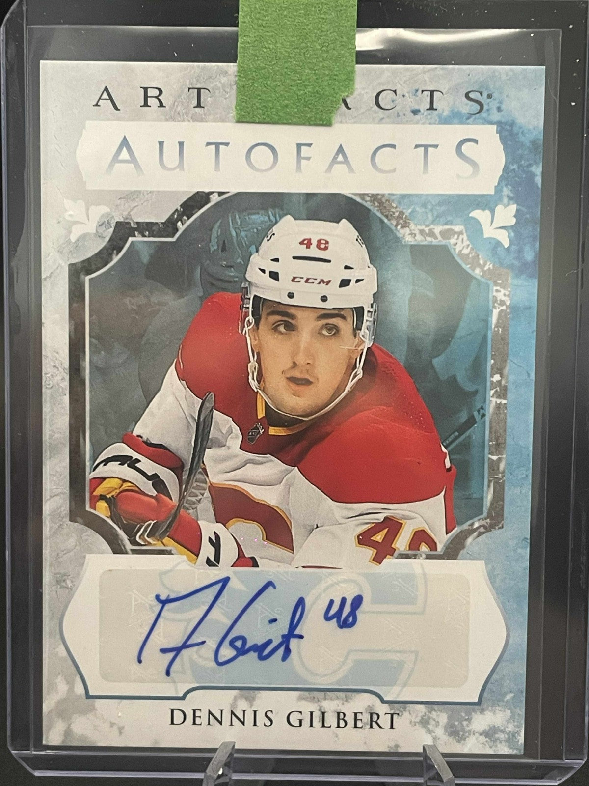DENNIS GILBERT 2023-24 UPPER DECK ARTIFACTS AUTOFACTS AUTOGRAPH Flames AF-DG