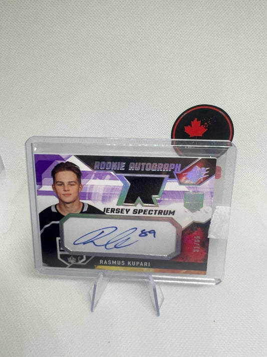 2021-22 SPx Rookie Auto Jersey Spectrum /65 Rasmus Kupari #RK Auto RC