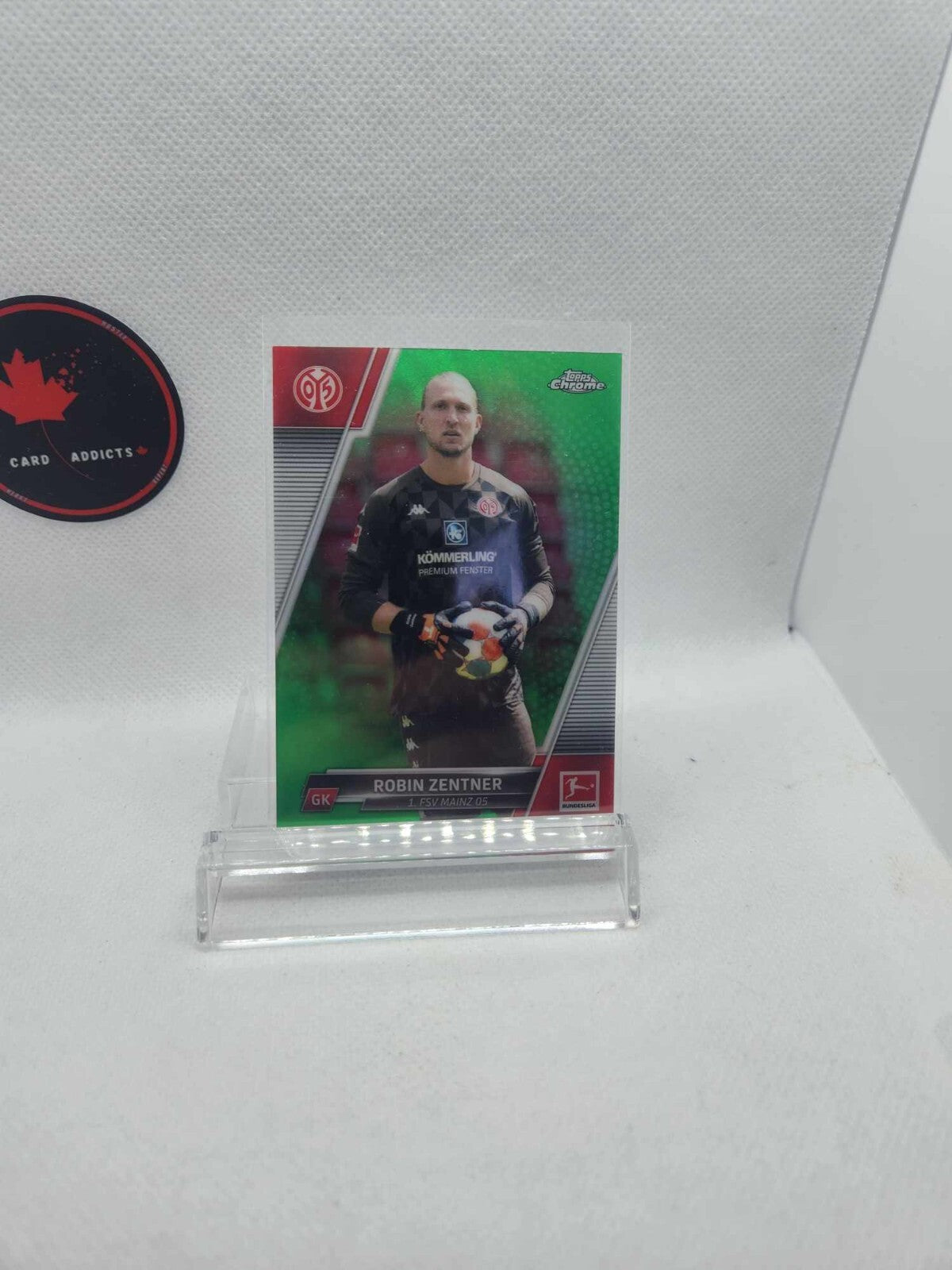 2021-22 Topps Chrome Bundesliga Green Refractor /99 Robin Zentner #72