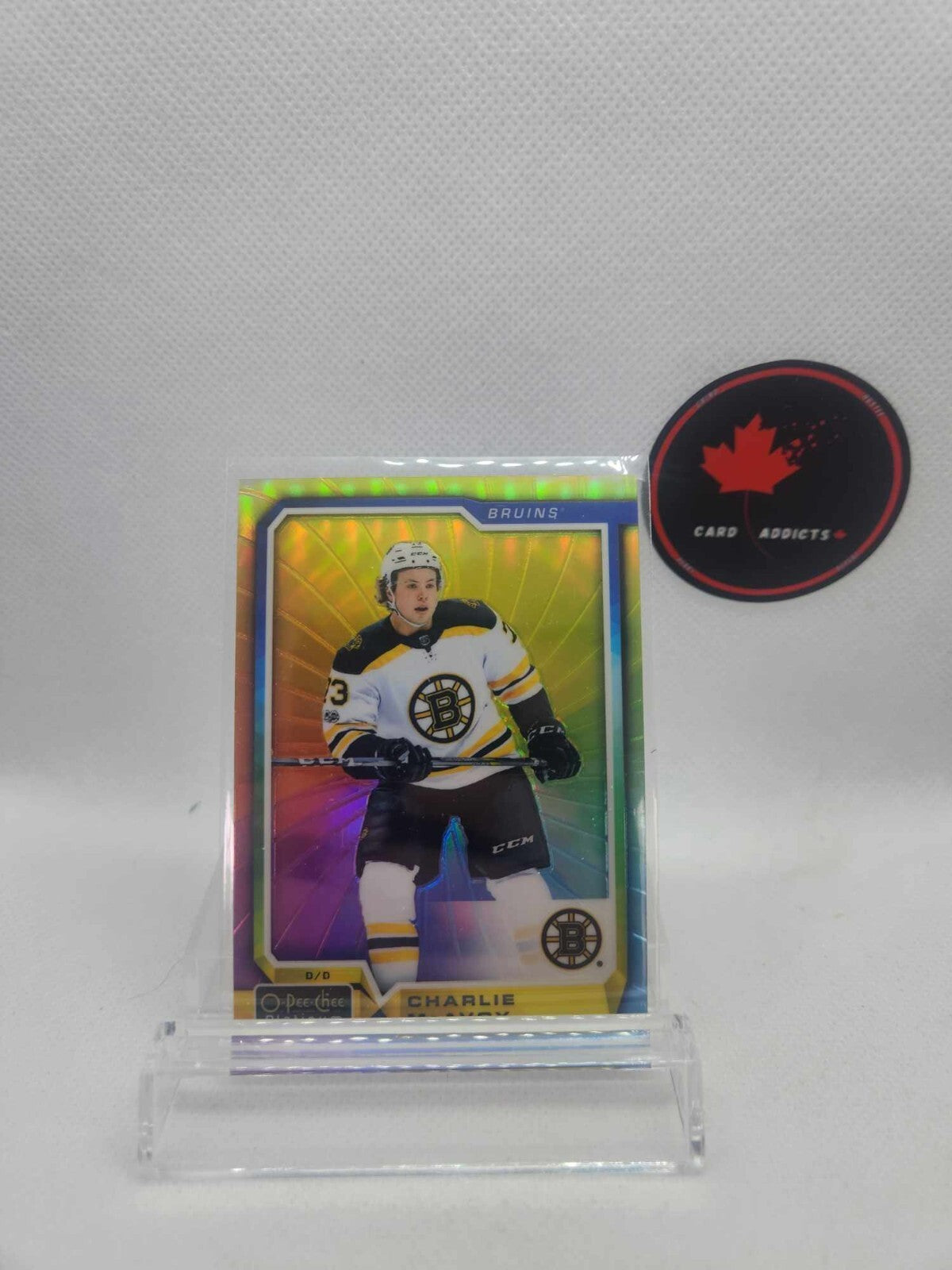 Charlie McAvoy OPC Platinum 2018 99 Boston Bruins RAINBOW COLOR WHEEL