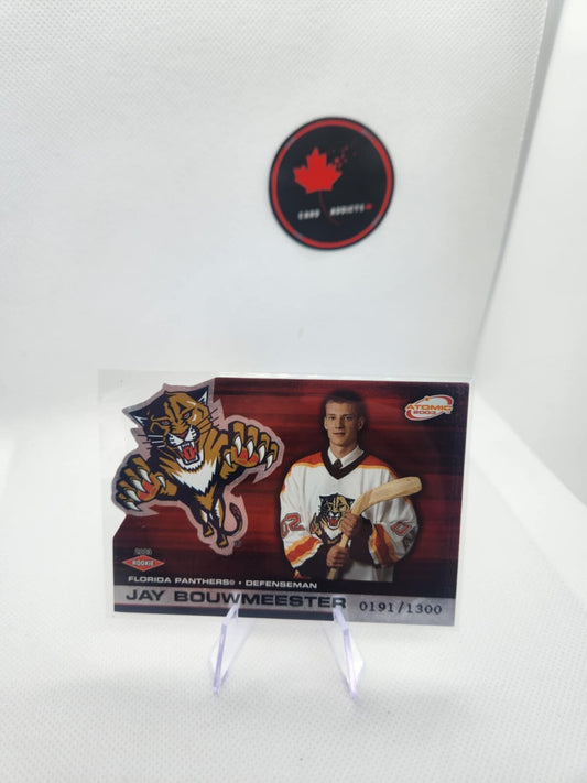 2002-03 JAY BOUWMEESTER PACIFIC ATOMIC DIE CUT ROOKIE #111 PANTHERS /1300