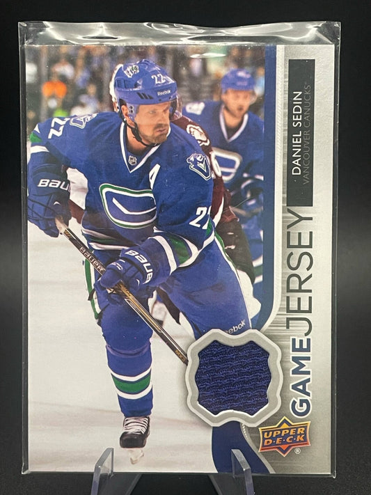 14/15 UD UPPER DECK DANIEL SEDIN GAME USED JERSEY VANCOUVER CANUCKS
