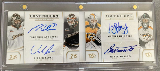 2013-14 Panini Contenders Matchups Auto /99 Andersen/Fasth/Hellberg/Mazanec