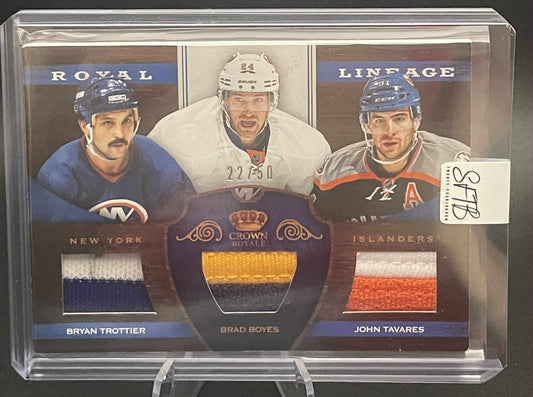Trottier/Boyes/Tavares 2012-13 Crown Royale Royal Lineage Triple Patch /50