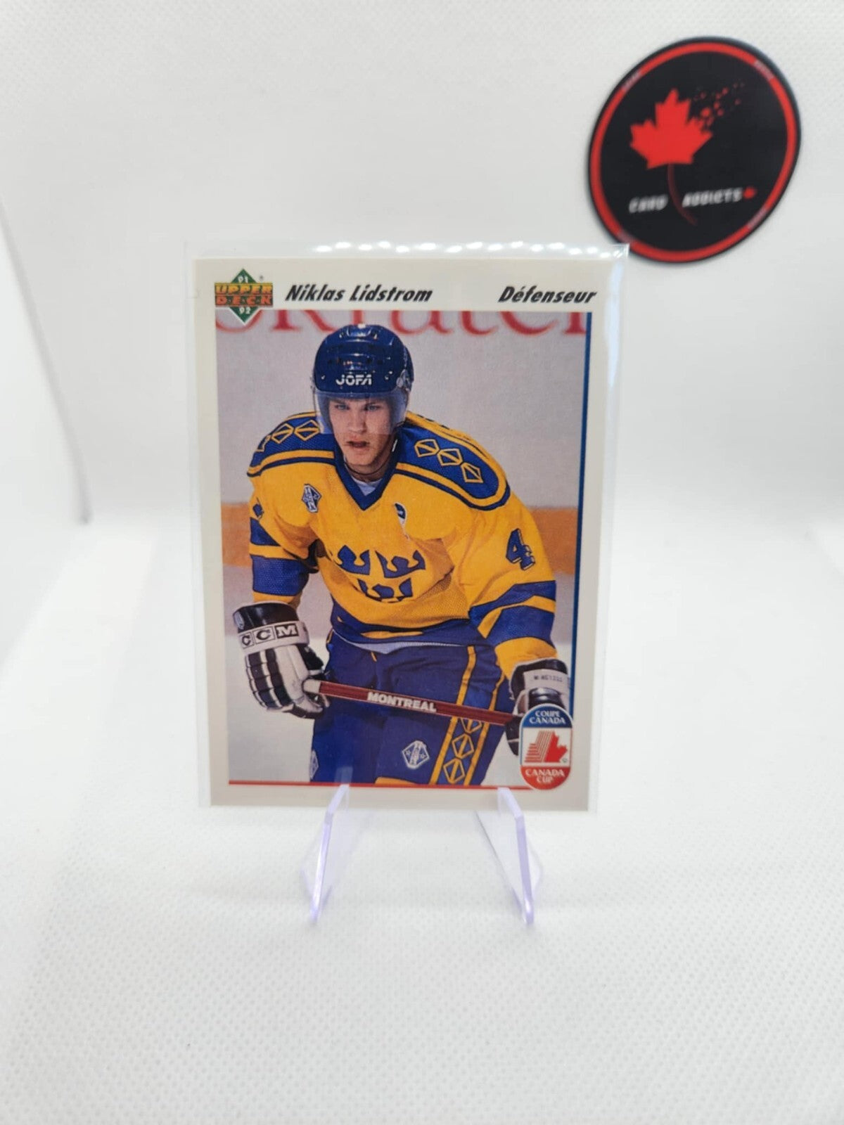 1991-92 Upper Deck # 26 Niklas Lidstrom Canada Cup Rookie RC card