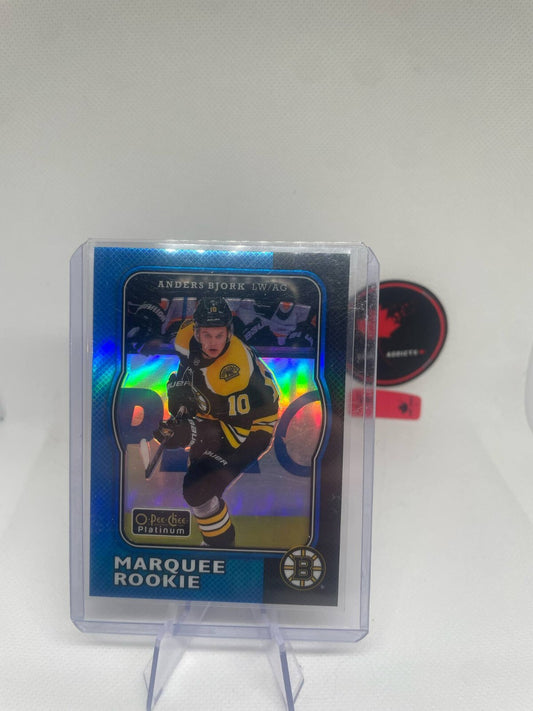 2017-18 O-Pee-Chee Platinum Retro Rainbow Blue /149 Anders Bjork #R-72 Rookie RC