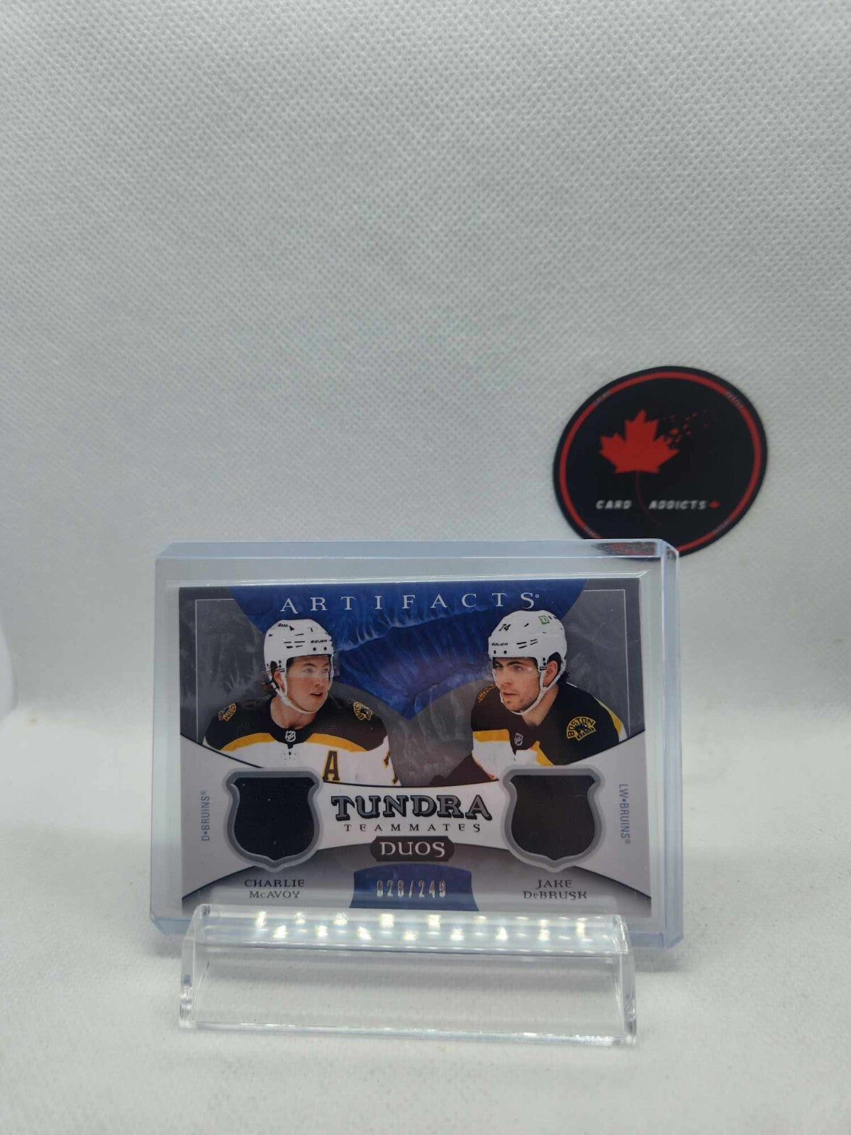 2022-23 Artifacts Tundra Teammates Charlie McAvoy Jake DeBrush T2-BOS /249
