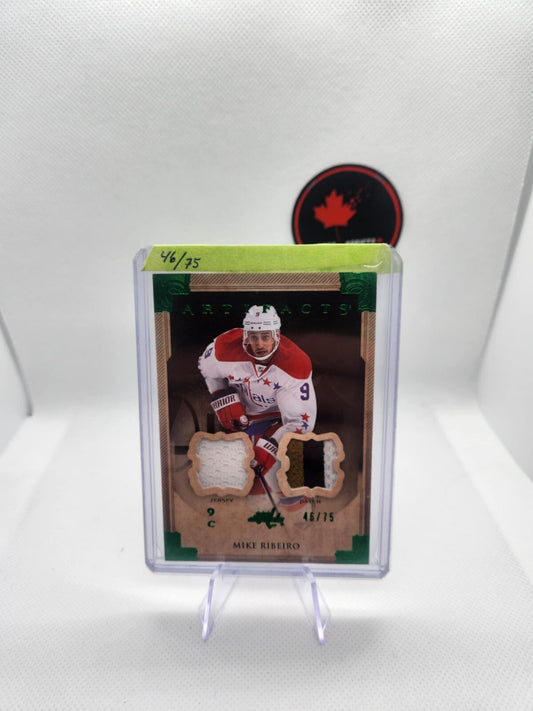 2013 14 Artifacts Ribeiro Mike Emerald Jersey Patch /75 Card # 67 3 colors