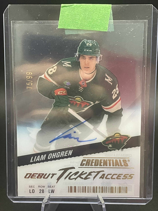 2024-25 Credentials Liam Ohgren Debut Ticket Access RC Auto #/99