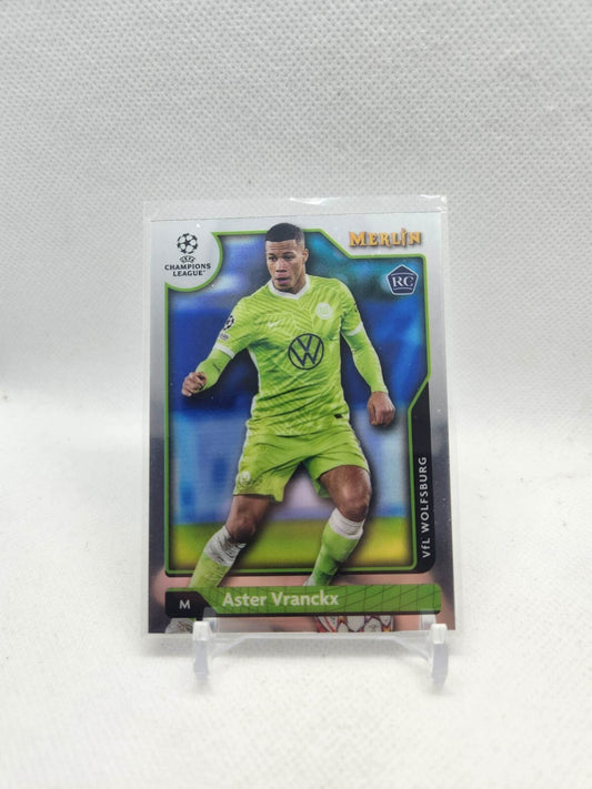 2022 Merlin Soccer Refractor Aster Vranckx RC #123 - Wolfsburg