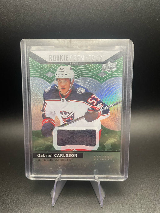 2017 Trilogy Premieres Level 1 Green Foil Jersey /399 Gabriel Carlsson Rookie