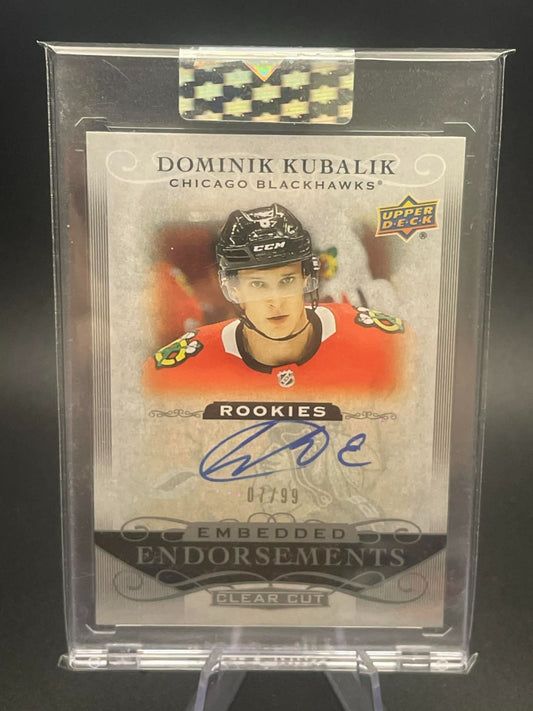 2019 UDCLEAR CUT DOMINIK KUBALIK EMBEDDED ENDORSEMENTS AUTO ROOKIE /99 #EE-DK