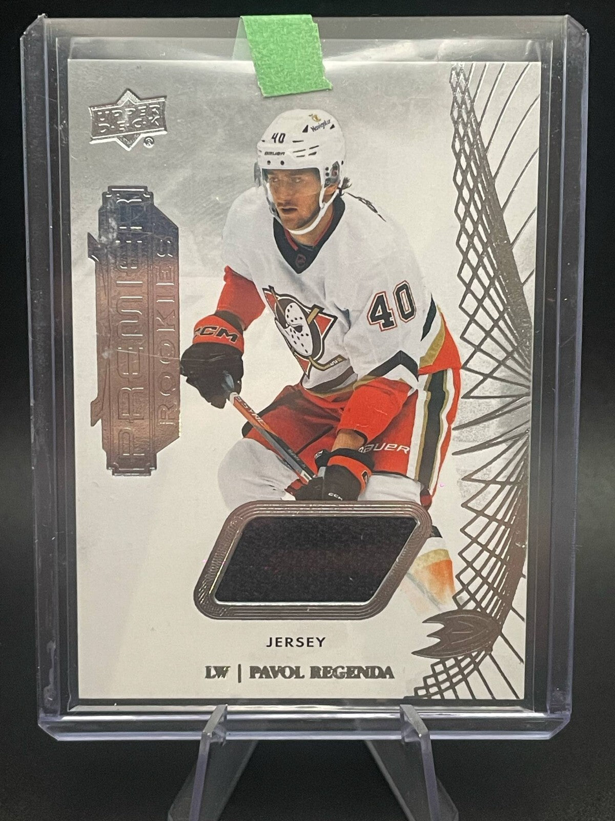 2022-23 UD Premier Rookie Jersey Pavol Regenda Anaheim Ducks