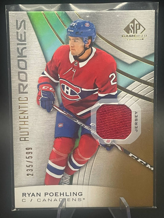 2019-20 SP Game Used Authentic Rookies Gold #137 Ryan Poehling RC Jersey /599