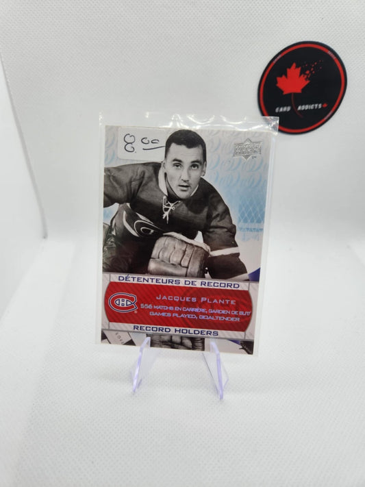 2008-09 UD CENTENNIAL SET RECORD HOLDERS #246 JACQUES PLANTE MONTREAL CANADIENS