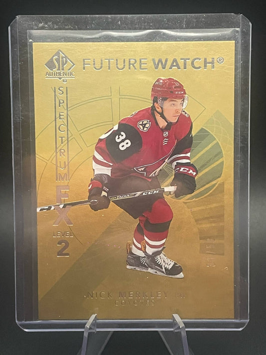 2017-18 Nick Merkley SP Authentic Future Watch FX Gold Rookie RC /50 #S-86