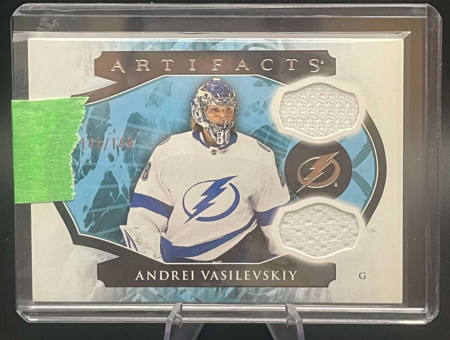 ANDREI VASILEVSKIY GAME USED JERSEY CARD ARTIFACTS HORIZONTAL DUAL JERSEY /149