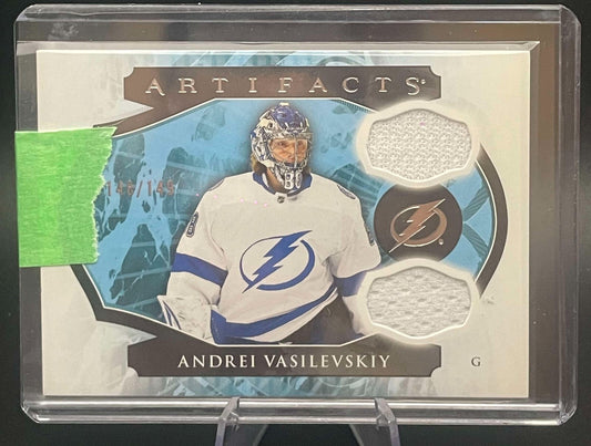 ANDREI VASILEVSKIY GAME USED JERSEY CARD ARTIFACTS HORIZONTAL DUAL JERSEY /149