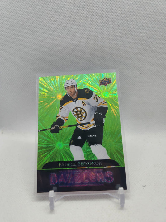2020-21 UD Series 2 Green Dazzlers Patrice Bergeron DZ-54 Boston Bruins