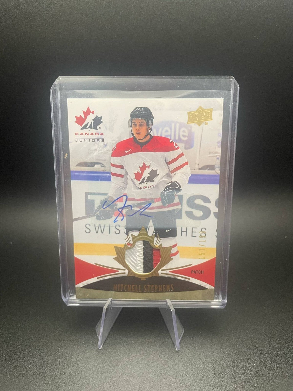 2016 UD Team Canada Juniors Rookie Auto Patch /199 Mitchell Stephens #117