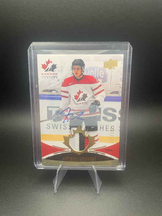 2016 UD Team Canada Juniors Rookie Auto Patch /199 Mitchell Stephens #117
