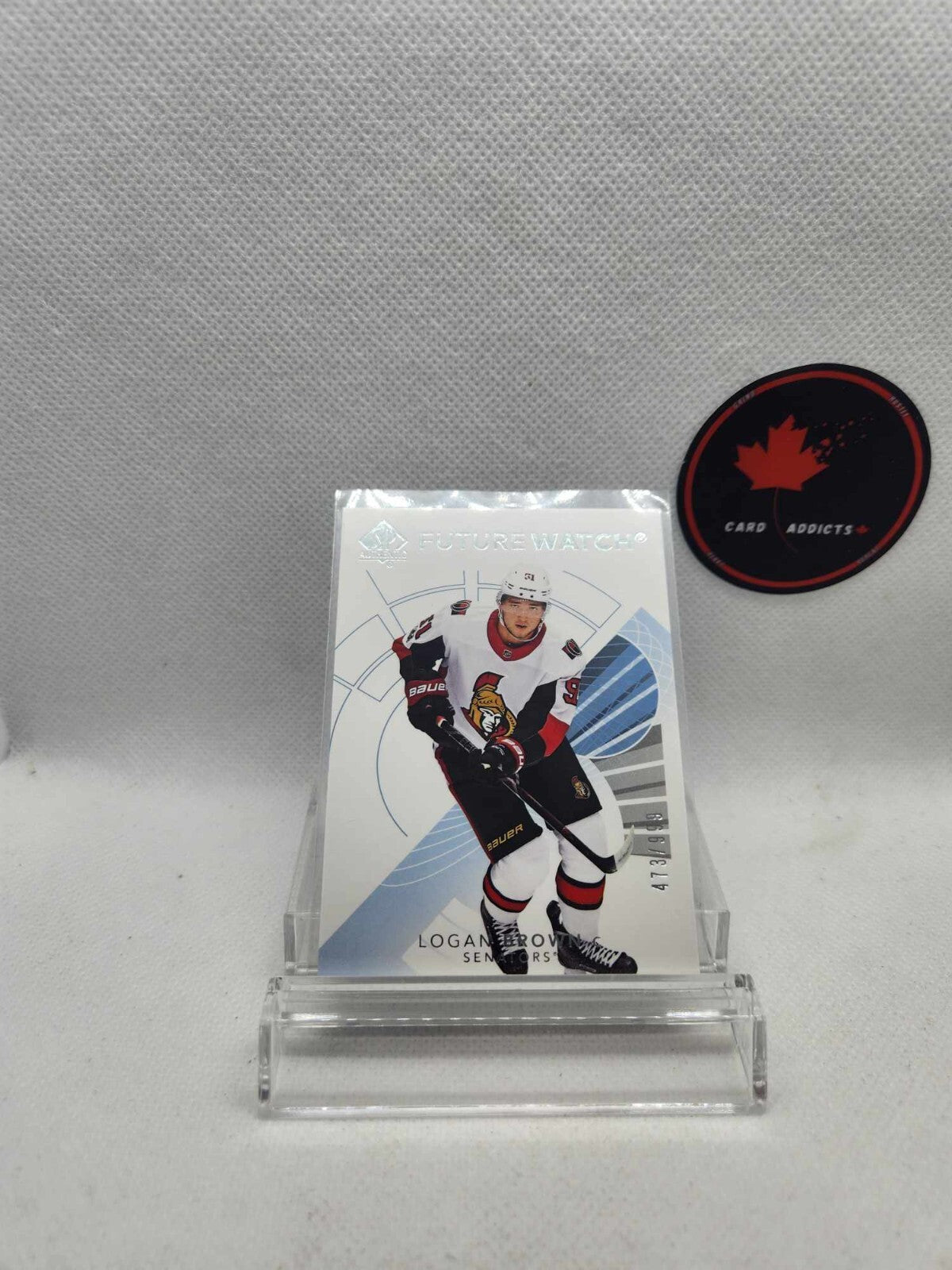 2017-18 SP AUTHENTIC #161 FUTURE WATCH /999 LOGAN BROWN OTTAWA SENATORS