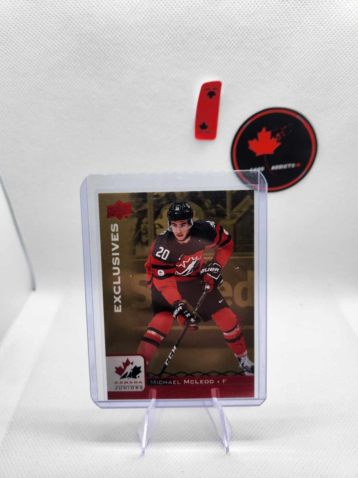 MICHAEL McLEOD #5...2017 TEAM CANADA JUNIOR...RED EXCLUSIVE Gold /199