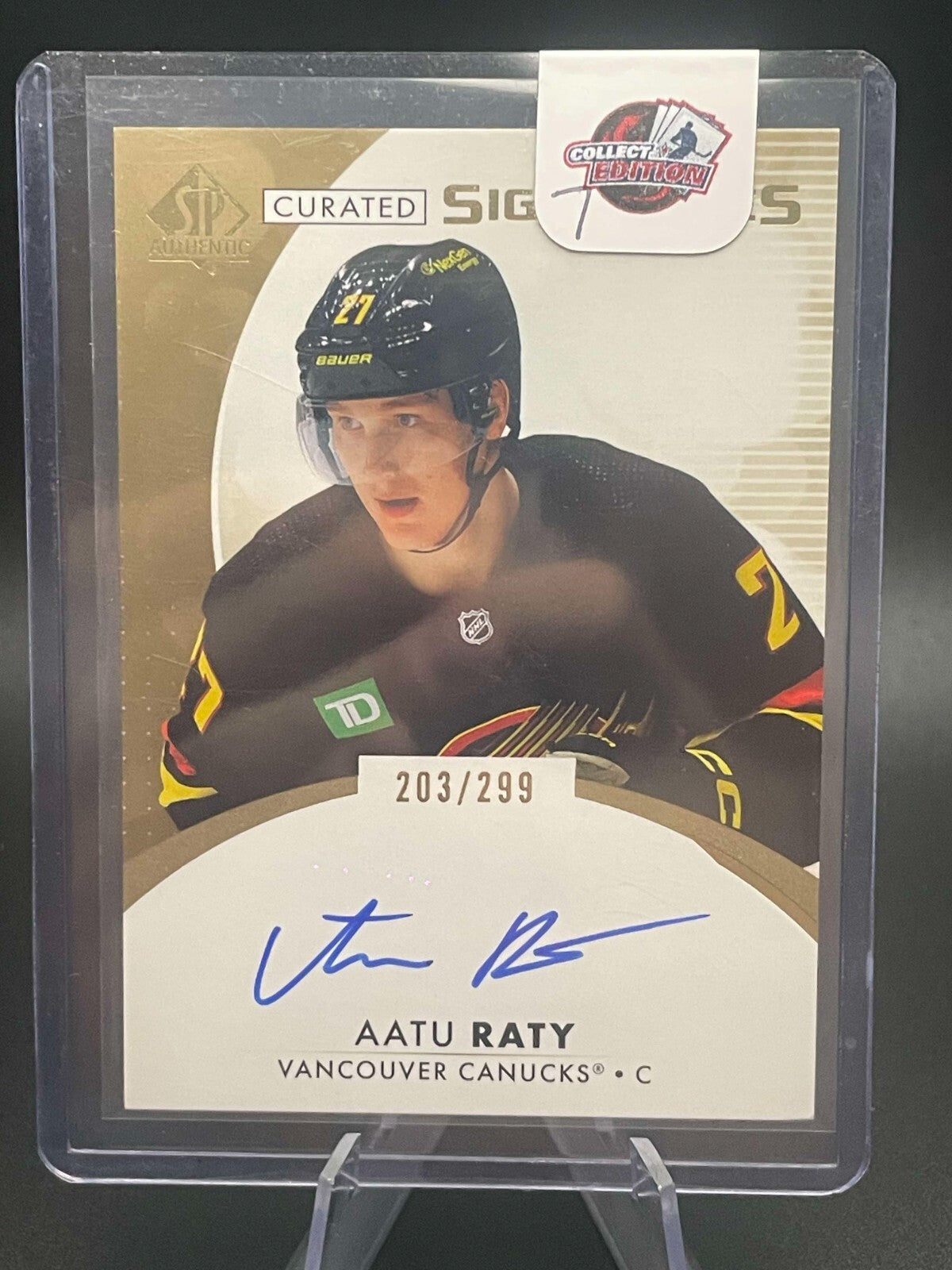 2023-24 Upper Deck SP Authentic Hockey Curated Signatures Aatu Raty /299