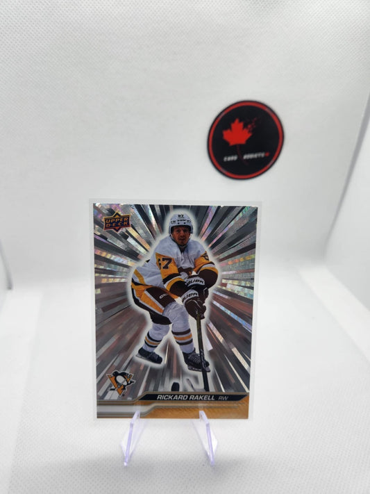 2023-24 Upper Deck Series 2 Rickard Rakell Silver Outburst Parallel Penguins