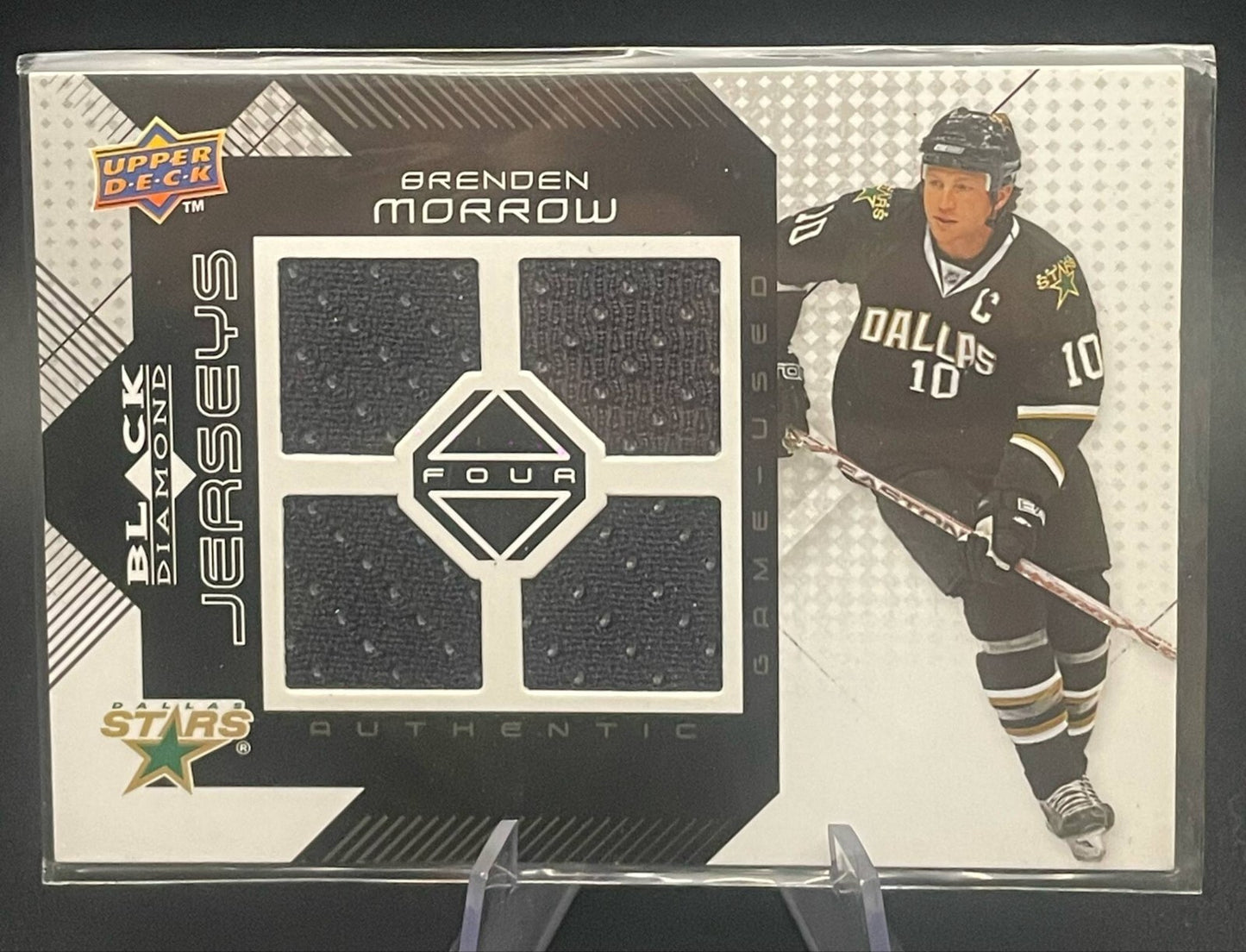 2008-09 UD BLACK DIAMOND BRENDEN MORROW QUAD JERSEY GAME USED BD Upper Deck Star