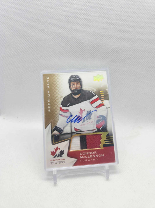 Upper Deck Team Canada 2019 Connor McClennon 3 Colour Patch Auto /199 Rookie