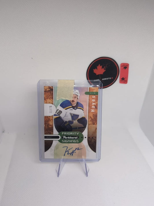KEVIN HAYES 2024 UD SPRING Parkhurst PRIORITY SIGNINGS AUTOGRAPH Rookie Card /75