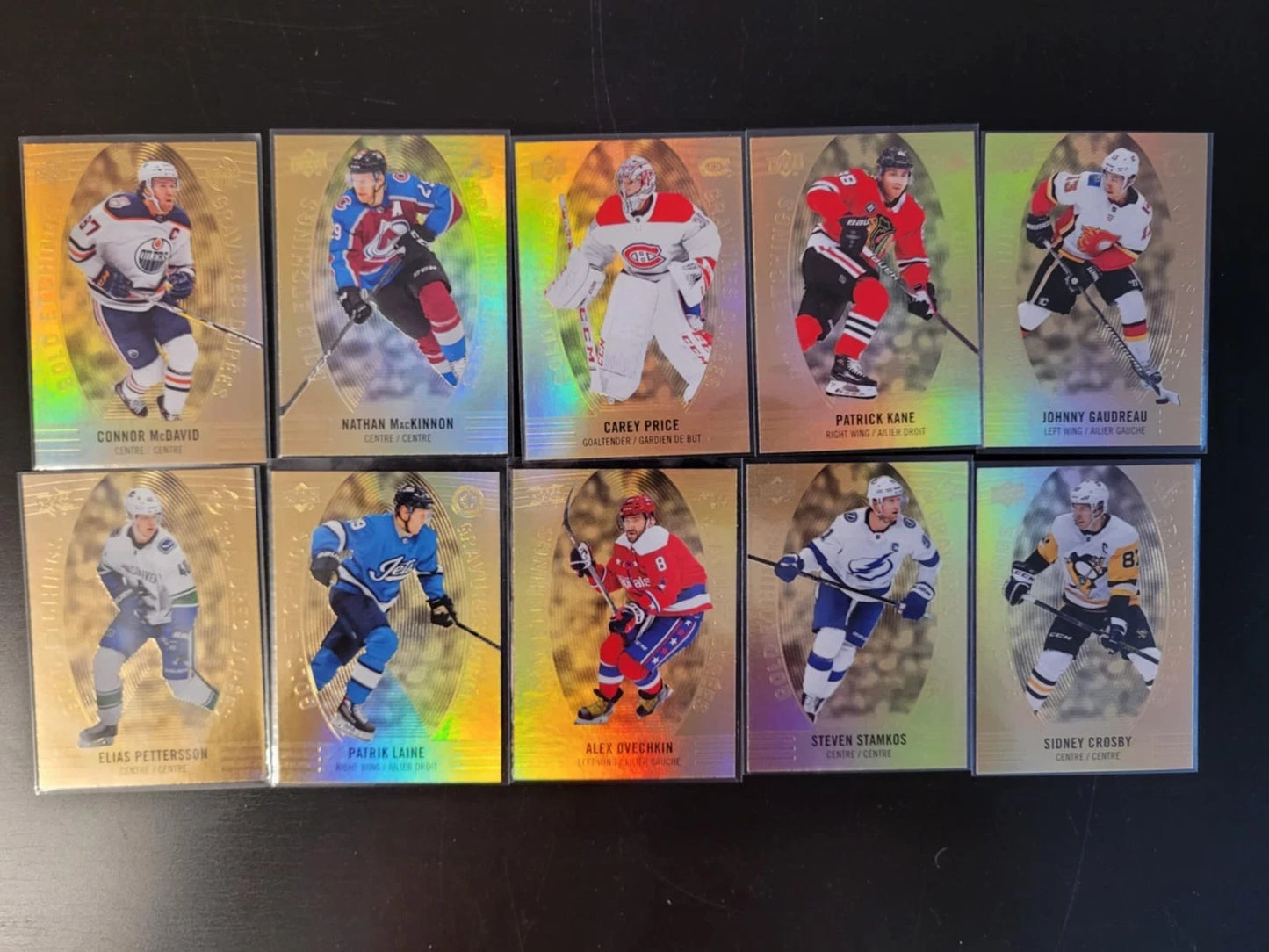 2019-20 UPPER DECK TIM HORTONS GOLD ETCHINGS COMPLETE 10 Hockey CARD Insert Set