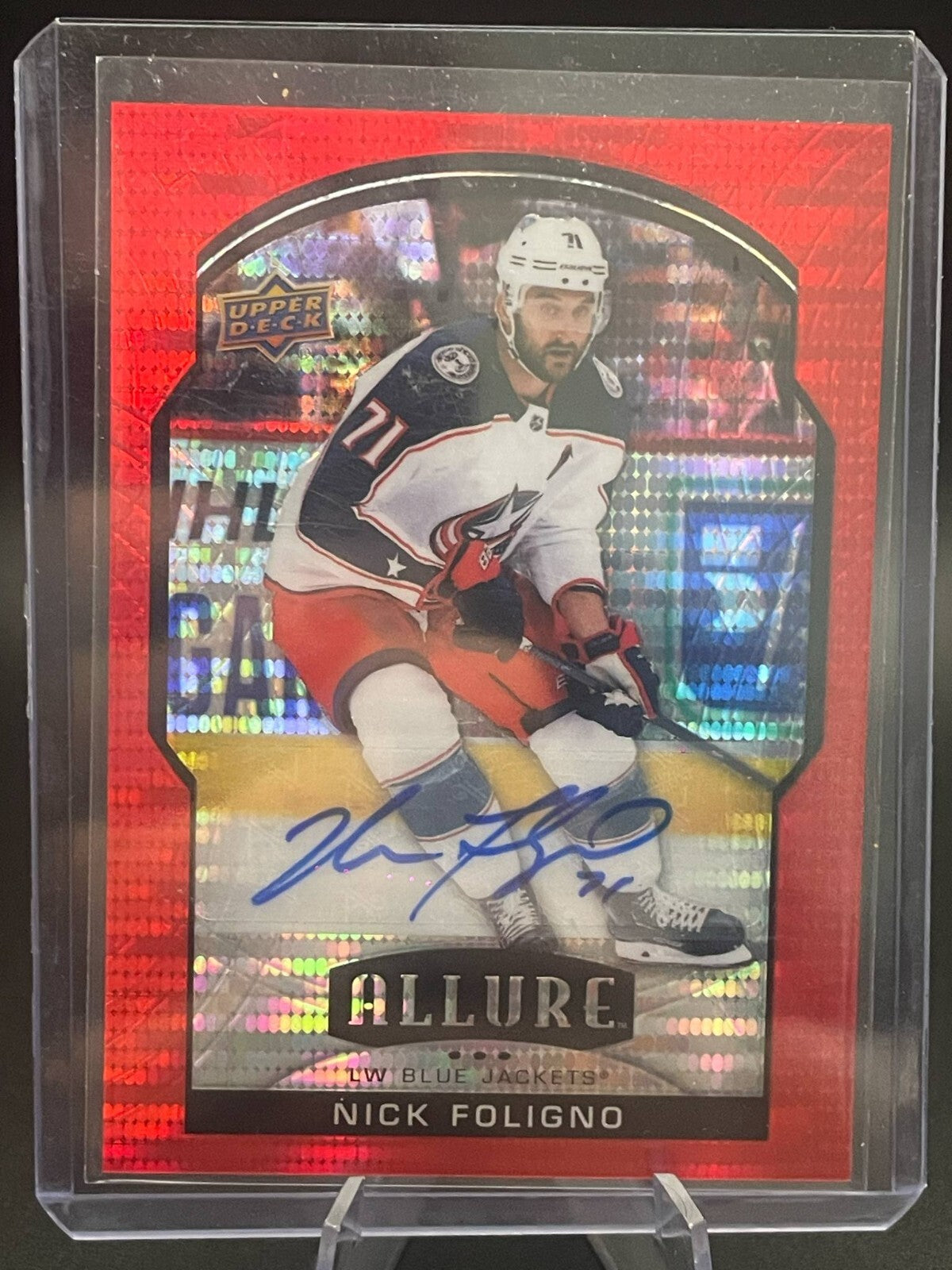 2020-21 Upper Deck Allure Red Rainbow Auto Nick Foligno #51 Auto