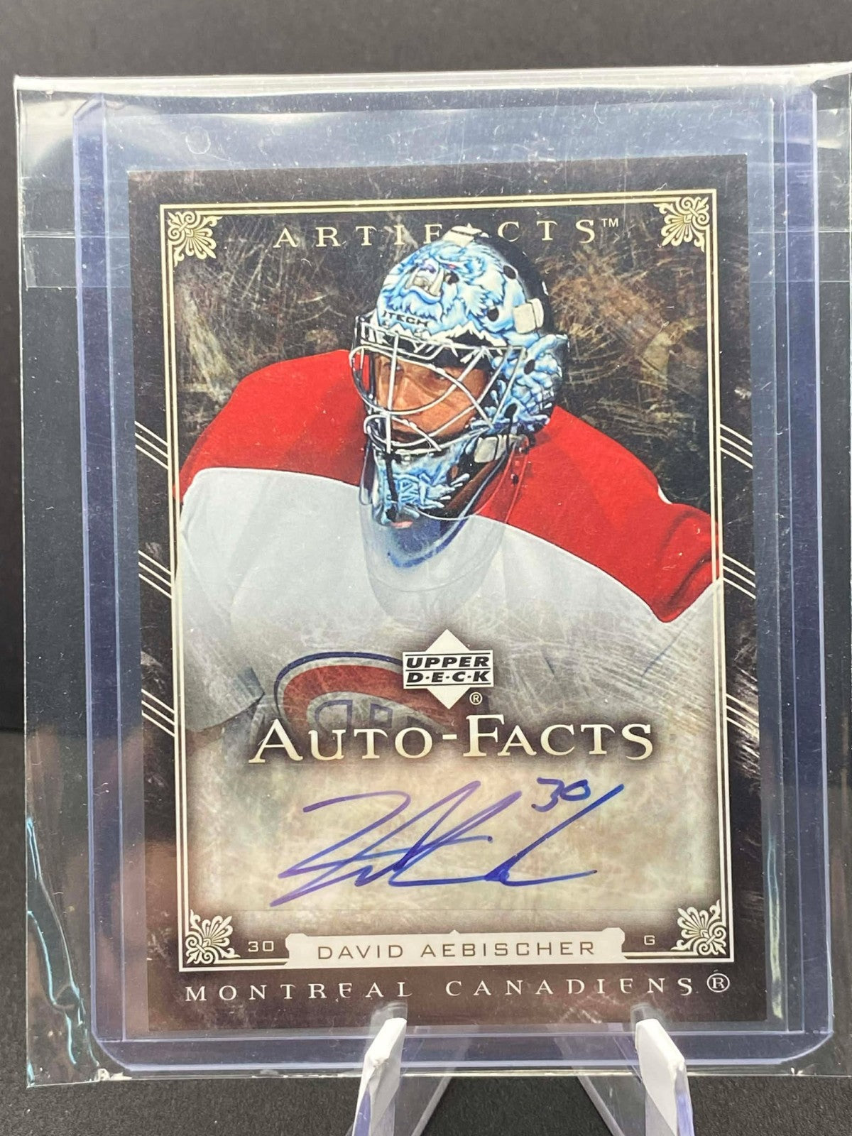 2006-07 Upper Deck Artifacts David Aebischer Auto Facts Montreal Canadiens UD