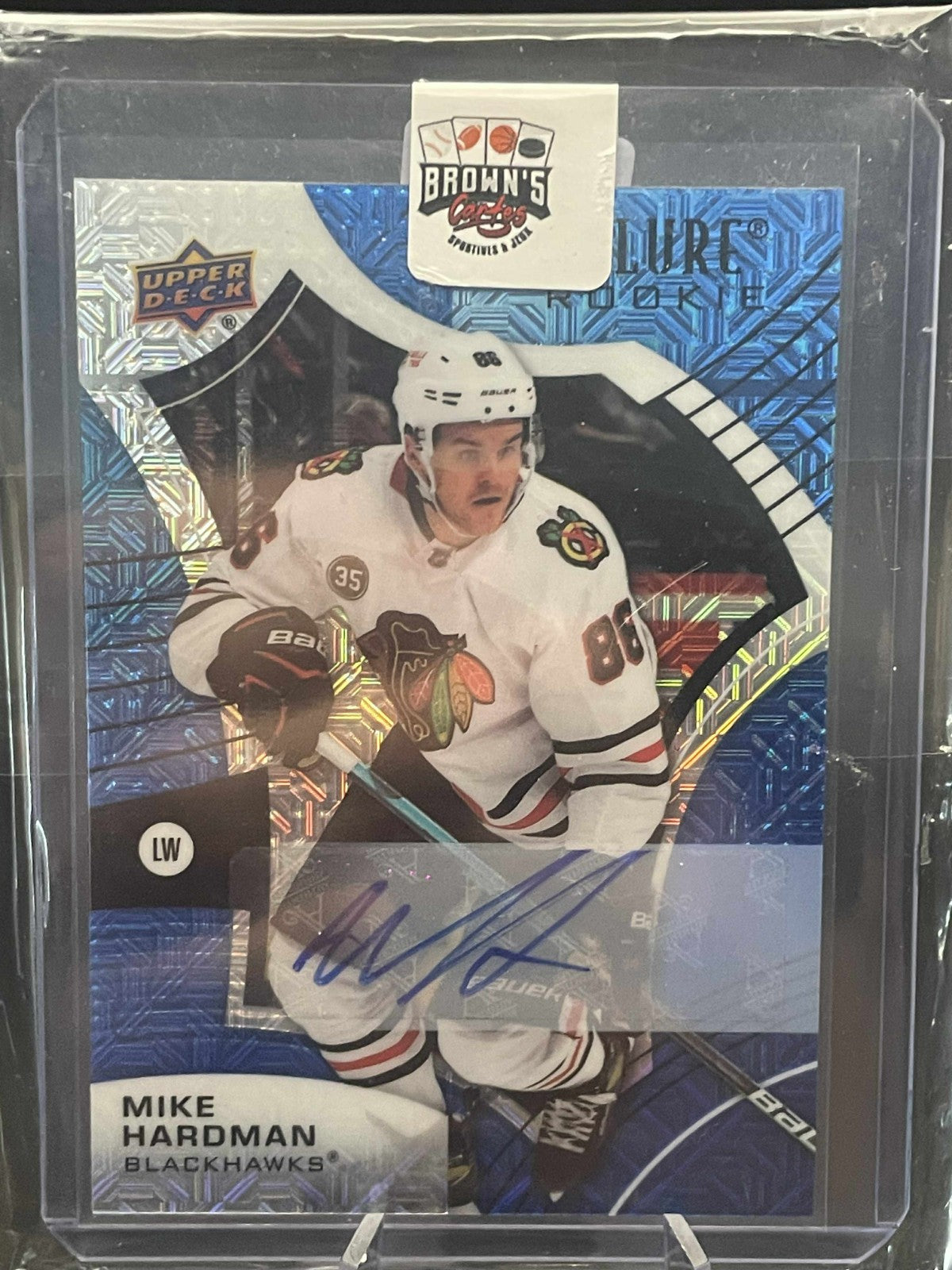 2021-22 Upper Deck Allure Rookies Blue Line /35 Mike Hardman #111 Rookie Auto RC