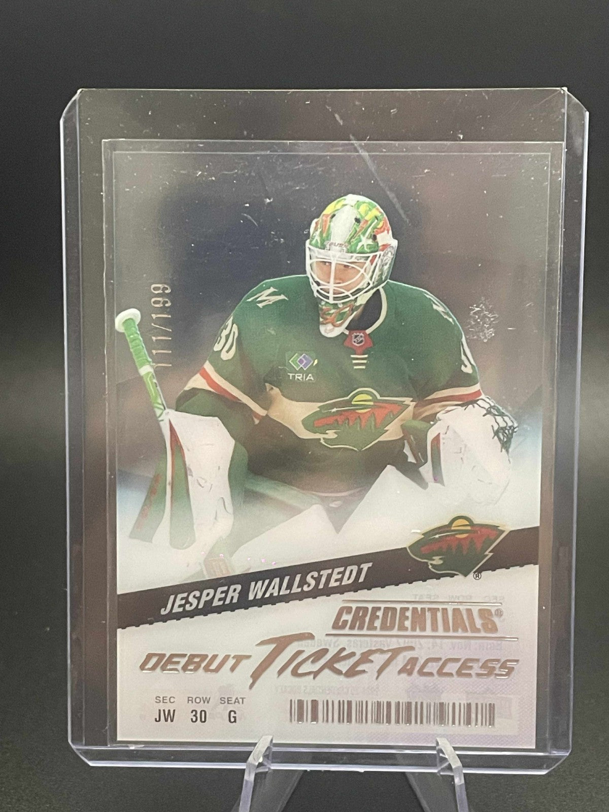 2024-25 Credentials Jesper Wallstedt #DTAA-JW Acetate Debut Ticket Access /199
