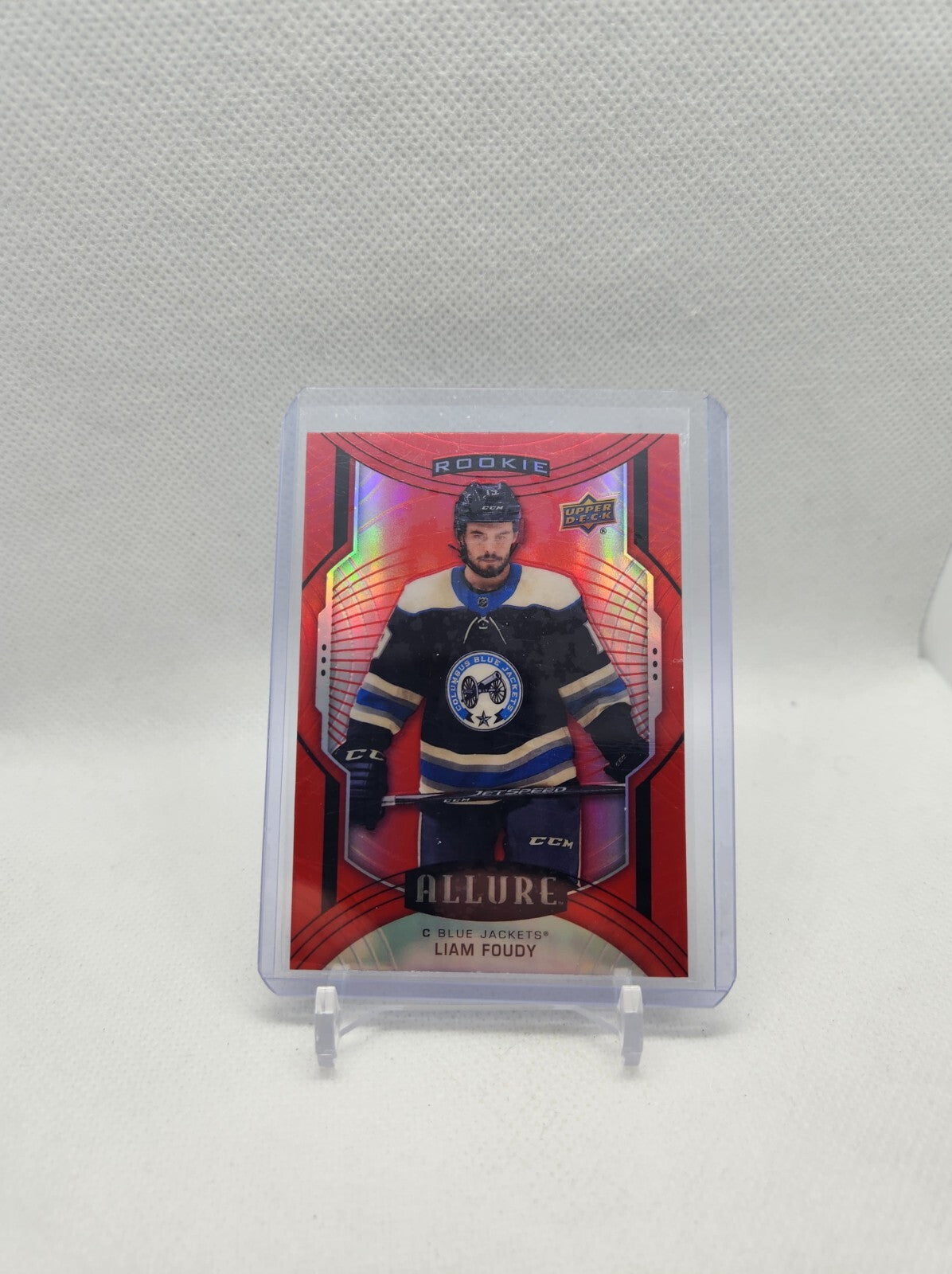 Liam Foudy 2020-21 Upper Deck Allure Rookie Red Rainbow Card #81