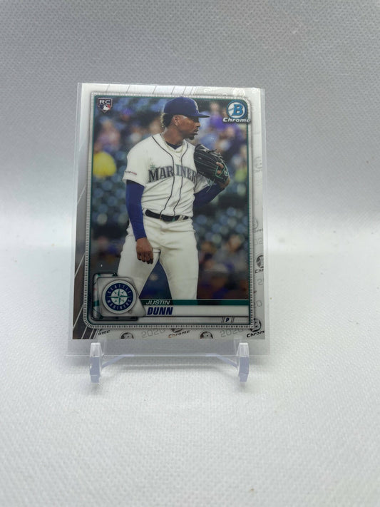 2020 Bowman Chrome Justin Dunn Seattle Mariners ROOKIE RC #20 CLEAN CORNERS