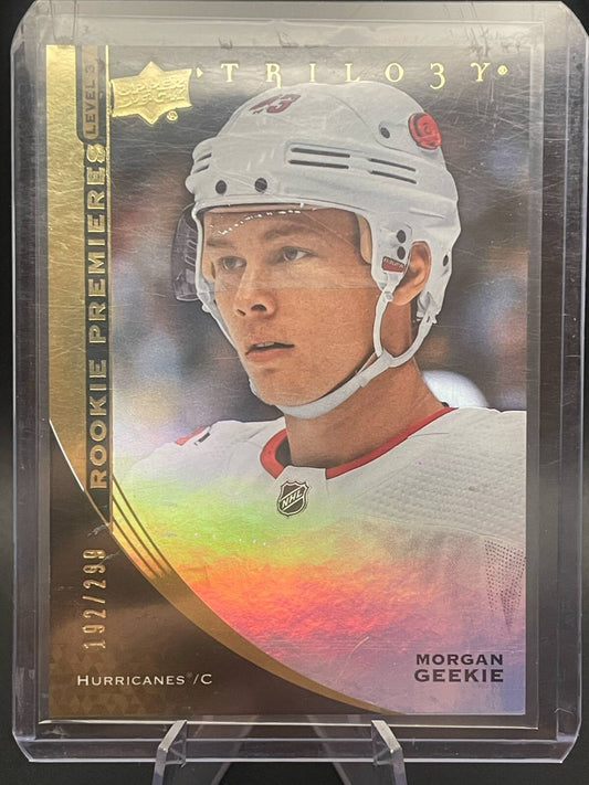2020-21 Upper Deck Trilogy Premieres /299 Level 3 Morgan Geekie #124 Rookie RC