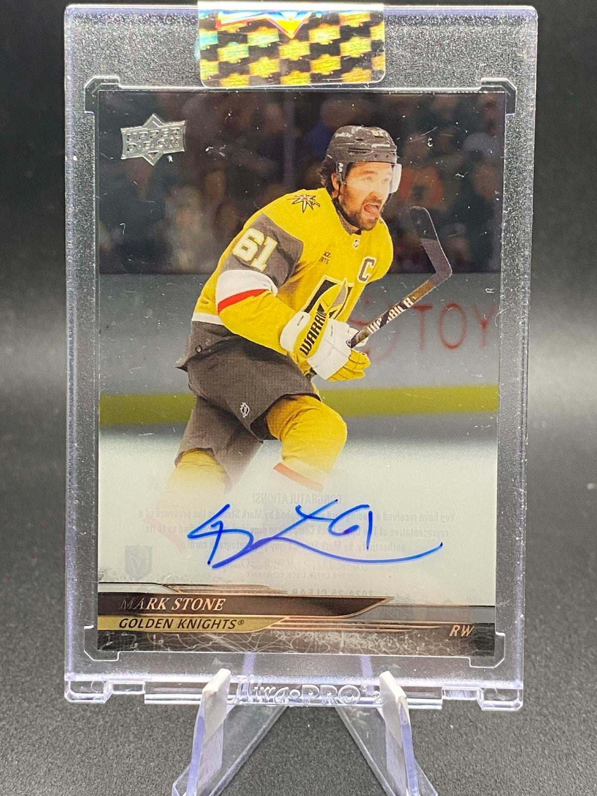 2024-25 UD Clear Cut Auto MARK STONE On Card Signature Vegas Golden Knights
