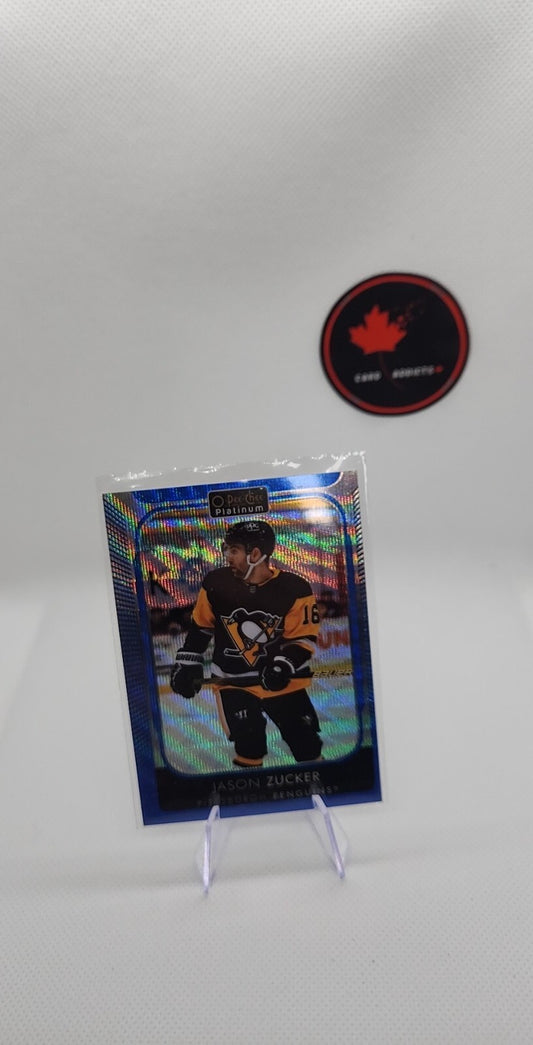 2021-22 O-Pee-Chee Platinum Jason Zucker Blue Surge SP Penguins 42