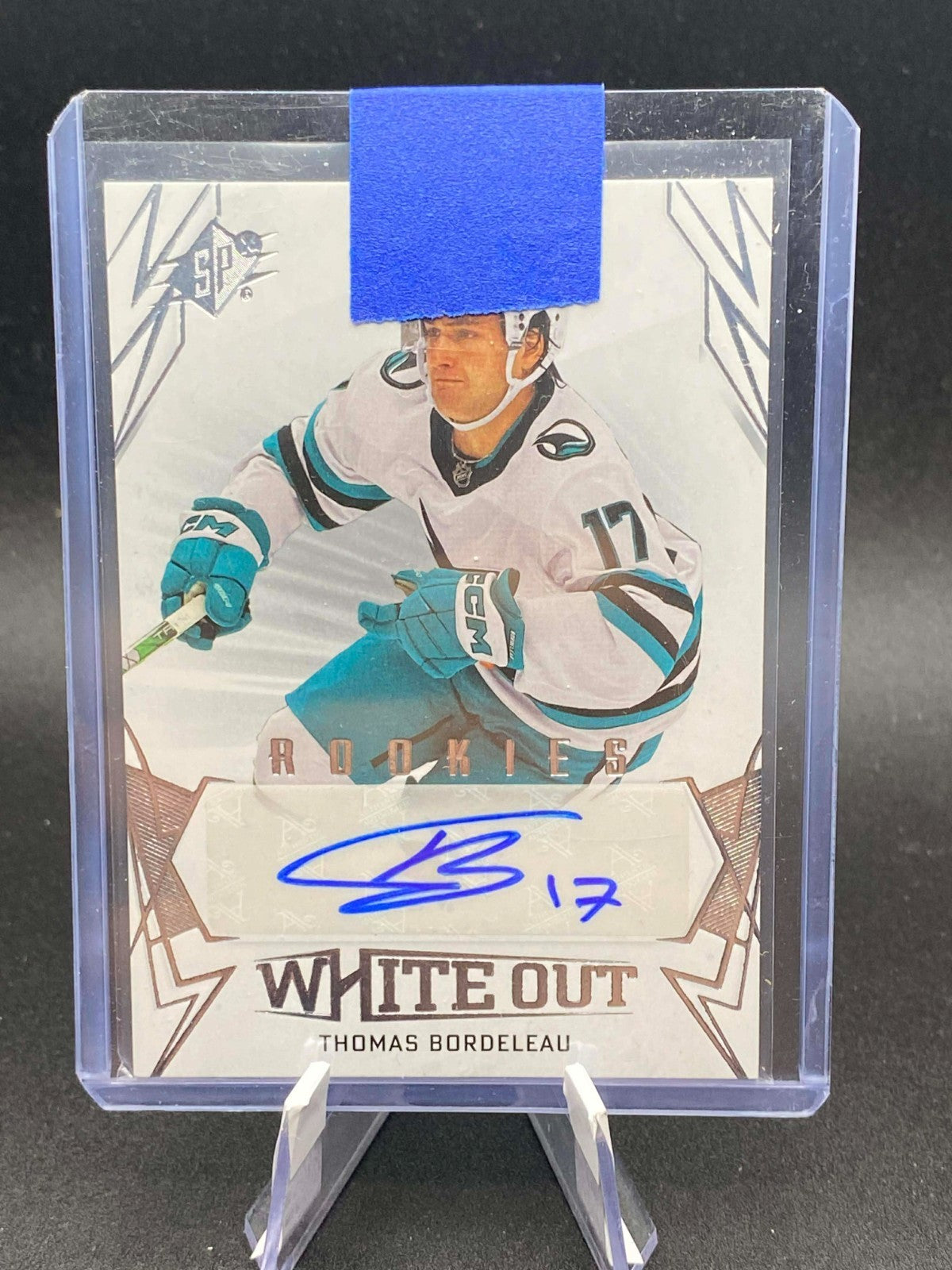 2022-23 SPx White Out Rookie Auto Thomas Bordeleau . #WOR-TB San Jose Sharks