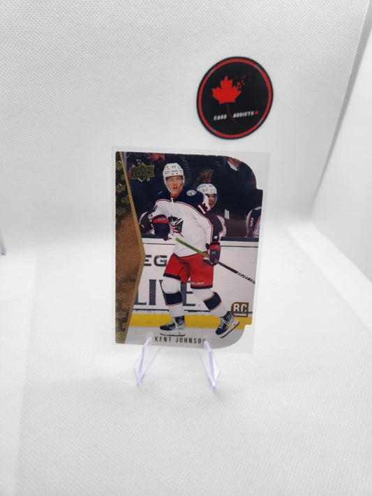 2022-23 Upper Deck Series 1 Kent Johnson Retro Die Cut RC #RDT-4 Blue Jackets